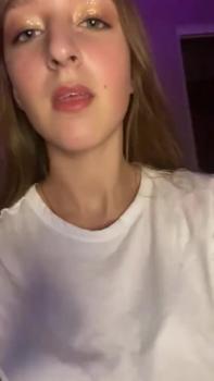 Stickam nude takes off her thong to eat it while masturbating