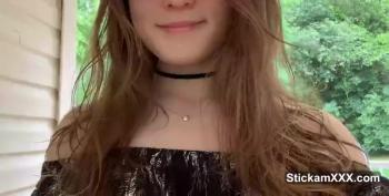 Omegle teen makes her little dildo