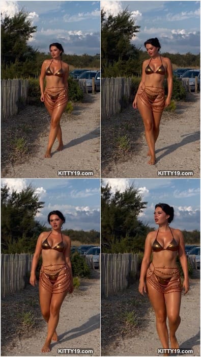 Ana Whiterose naked sweet model. Hot pussy in dirty panties walking on the street and wait cock.