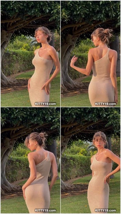 Anastasiia Mitina nude tits in sexy dress. Beauty pornstar and naked model on full leaked video.