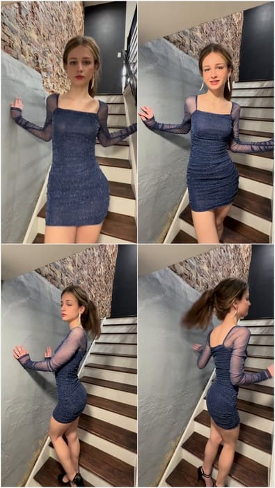 Ava Rivello sexy young model in blue hot dress. Her tight ass and pussy so wet and hot! Download it full leaked video now.
