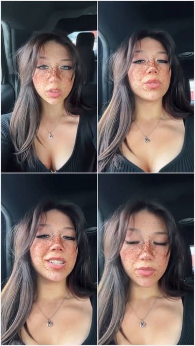 Azalea Carey sexy young model and actress. Showing big tits in the car and ridding to sex! WOW!