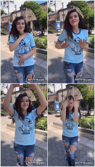 Cali Kira dancing on the street. Beauty cute model from tiktok ready for dancing only for her fans. Download it!