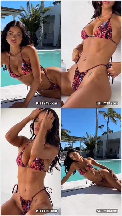 Crystal Bellotti sexy bikini model with ideal body and natural ass, tits. Incredible brunette girl from instagram.