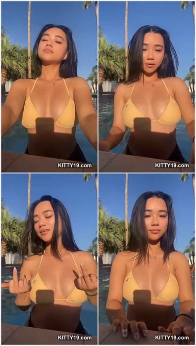 Joy Mei porn sexy girl with hot boobs. Brunette girl in the pool with perfect tits! Download leaked short video now!