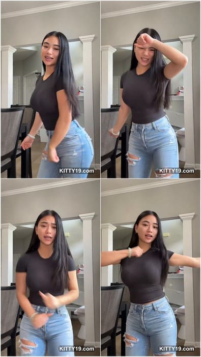 Joy Mei xxx asian babe with tight jeans posing. Sexy model and her tits in tight t-short. Download it now!