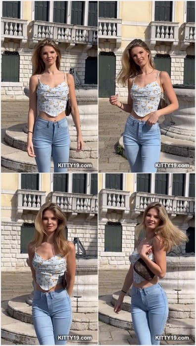 Young Mariia Arsentieva topless babe posing in sexy tight jeans! Download full leaked video now.