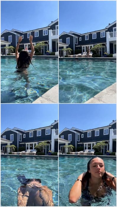 Coco Quinn naked big tits in the pool. Beauty and sexy girl with perfect tits posing and relaxing before sex. Enjoy.