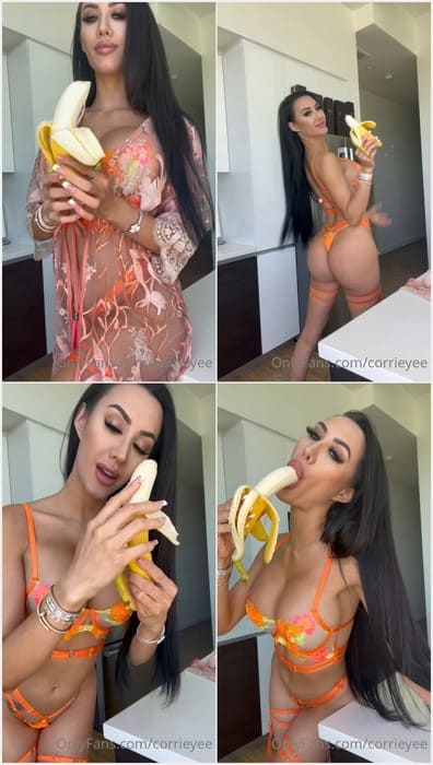 Corrie Yee naked brunette pornstar sucking banana very deep and hard. Download it leak video now! She is wait your cum!