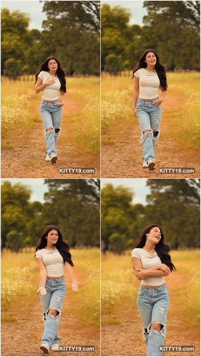 Dylan Conrique naked pussy without panties. Beauty brunette with hot tits walking with wet pussy lips before sex.