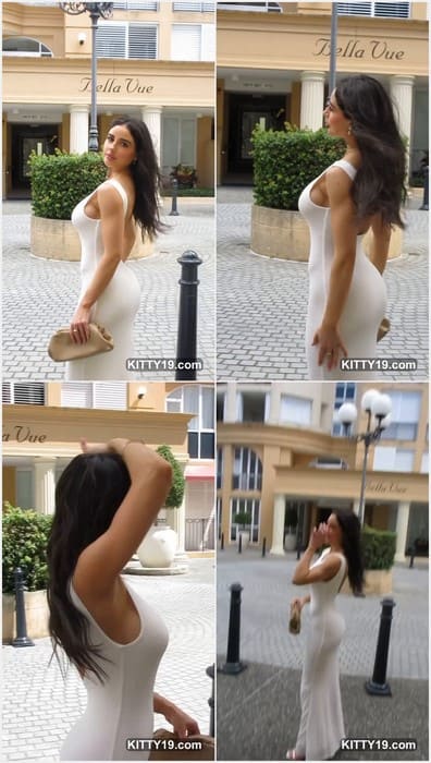 Soffia Ribotta leaked video with street posing on camera. Beauty and juicy body in tight dress waiting you and your dick.