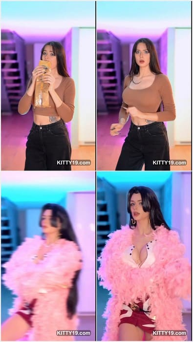 Tanya Bayer cosplay nude babe posing in t-short without bra. Her hard nipples need your tongue for sucking tits.