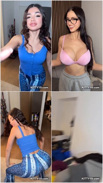 Vismara Martina nude big boobs in bra with hard nipples. Boucing and jumping with tits and sexy face! Download it now.