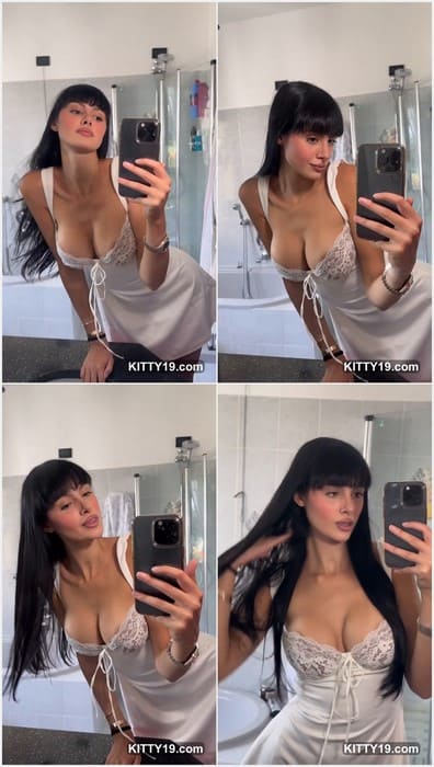 Vmimi nude brunette with good and big natural boobs posing after sleep and ready for fucking now! Download it.