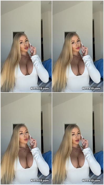 Blon.dieee tits so big and sexy. She takeoff her bra and posing only in tight t-short with hard nipples! Download it!