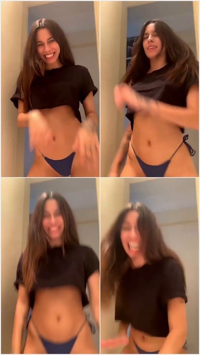 Hot Fernanda Mota Farhat pussy in bathroom in black panties. Beauty latina girl need blowjob and hot asshole fuck!