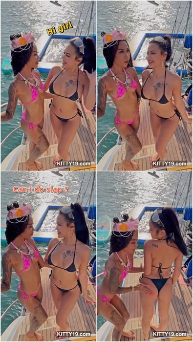 Ae Thai onlyfans Thai girl posing on yacht with her escort friend and starting fuck with one sugardaddy all day! WOW!