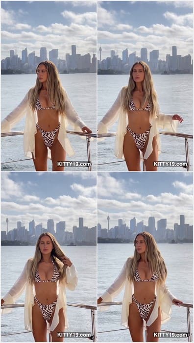 Emily Venz hot blonde girl posing in bikini on public. She is adorable model with amazing tits and pussy! Get it video now.