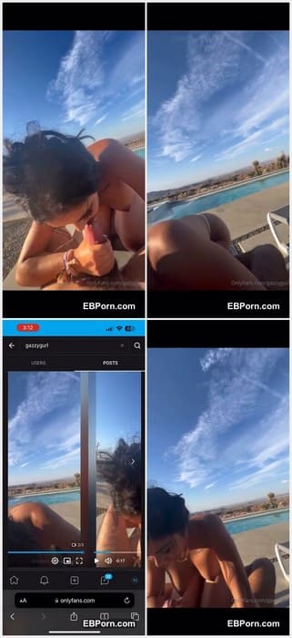 Gazelle Chavez nude brunette sucking cock so deep and wet. Sloppy blowjob sextape action on the public beach! Download it now.