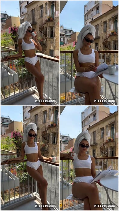 Sarah Leonard nude posing on balcony and waiting her boyfriend for hard sex. Wow, she is amazing and popular model! Get it!