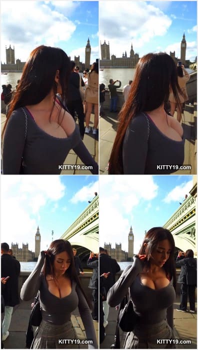 Alex Mucci onlyfans leak video with sexy big tits and nipples. Alex show her boobs on public in London and need real cock right now!