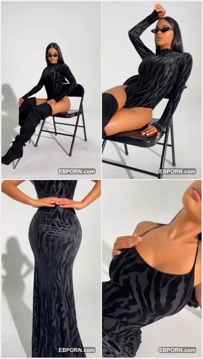 Amaya Colon nude brunette in sexy black dress. Her amazing tits so big and hard and i need suck her nipples so much.