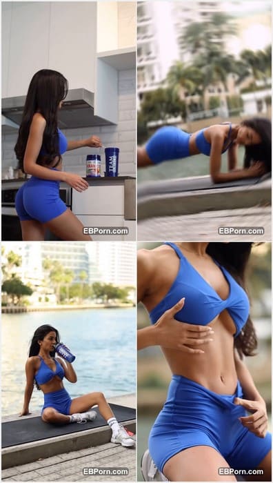 Aneeqa Farid leak video with amazing naked body and tits in blue tight t-short. Sexy and hot model posing without panties.