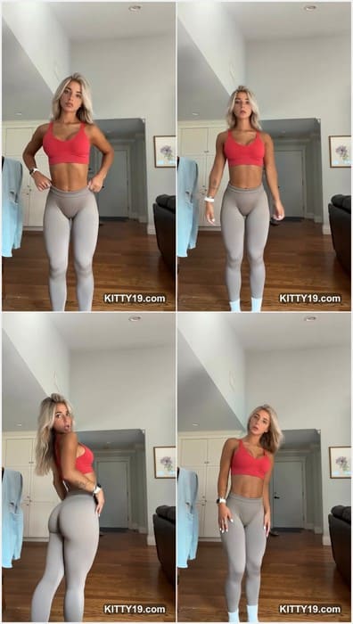 Emelye Ender nude sexy fit body in tight yoga pants. Beauty pussy and tits in tight t-short. Wow, pussy so wet!