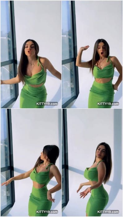 Meri Babayan sexy Armenian girl posing and dancing in dress without panties and bra. Incredible slut! Download now!