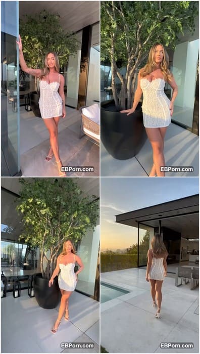 Olivia June hot MILF girl with adorable huge tits - posing in tight dress on full leaked video. Download it now!