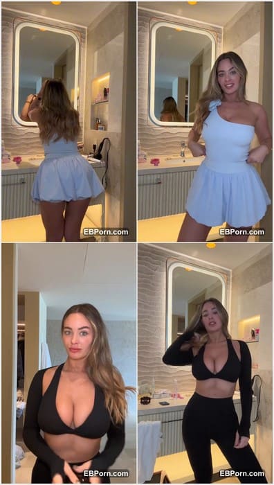 Olivia June sexy girl with hot big tits. Beauty face and really hot mouth waiting your balls in her hotel room.