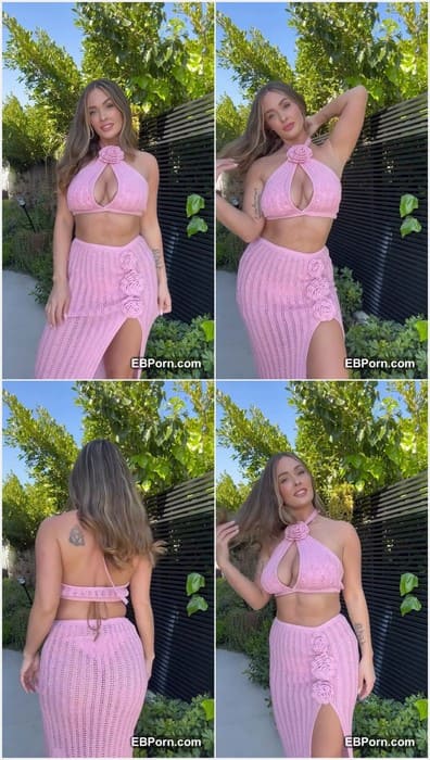 Olivia June Instagram leak video with her amazing big tits on sexy pink dress. Sexy and cute girl on full leak video!