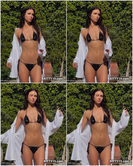 Renee Herbert bikini model girl with adorable slim body and small tits. Beauty and hot babe on leaked video from magazine.