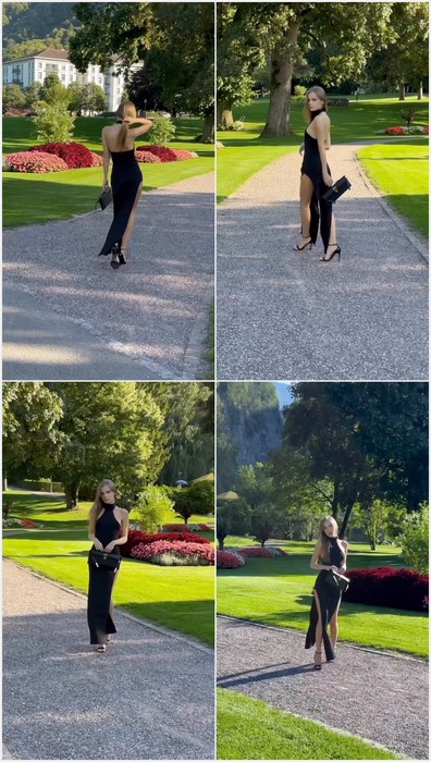 Tishko hot blonde girl posing in sexy black dress without her panties. Amazing girl! Download our better leaked Tishko video collection.