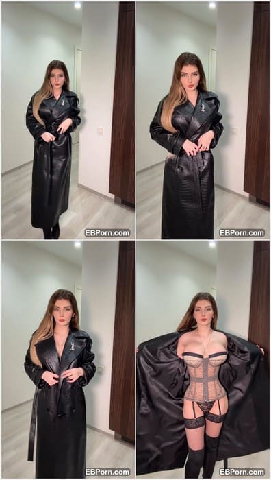 Razeliand tits and pussy in sexy black lingerie. Beauty model with amazing tits posing on full leak video from escort agency.
