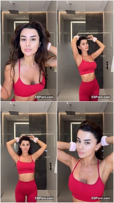 Sexy Samira Aghayeva instagram star from Moscow posing in gym and show her not natural boobs on leaked video. Enjoy!