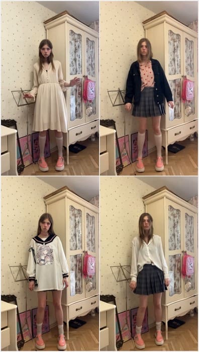 Tero onlyfans leak video with her sexy legs in short skirt. Beautiful model from Moscow posing in her bedroom after sex.