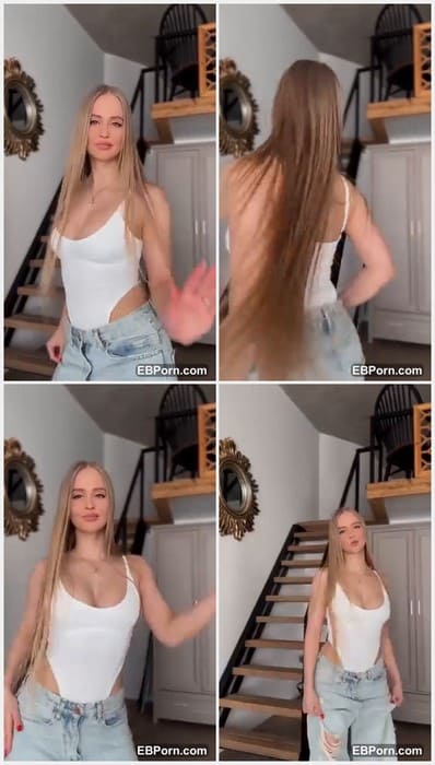 Vika Pervova nude tits in sexy t-short without bra. Beauty blonde need your dick for ridding so hard and deep! WOW!