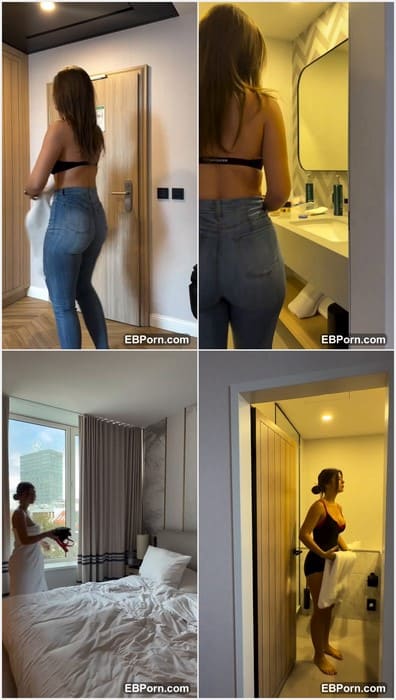 Xenia Helena tits in sexy bra and babe take off her panties after hard day and hard sex with her boyfrend in the office.