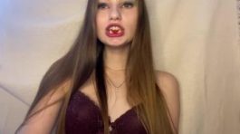 Small Stickam teen and big toy