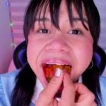 Brunette reveals her blossoming titties with pink nipples on Omegle