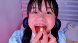 Brunette reveals her blossoming titties with pink nipples on Omegle