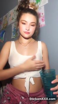 Omegle touching her tits