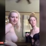 Blond coeds get naked in pool then fuck each other - Omegle nude