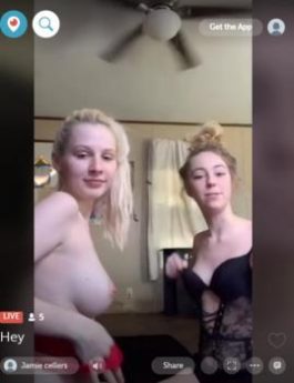 Blond coeds get naked in pool then fuck each other - Omegle nude